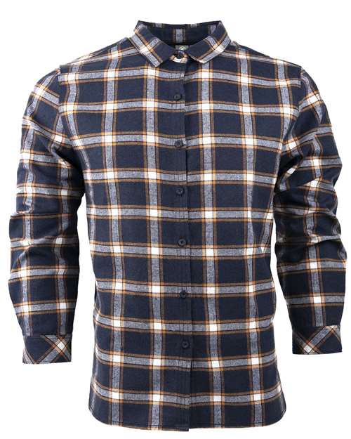 Women's No Pocket Yarn-Dyed Long Sleeve Flannel Shirt | USA Decoration
