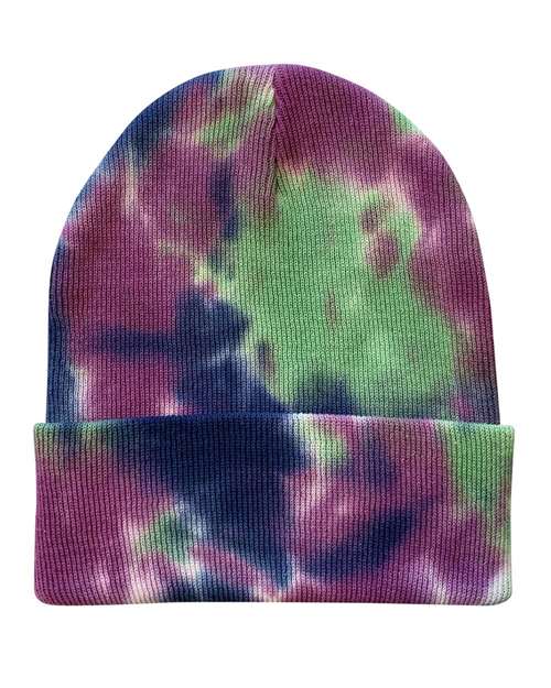 12" Tie-Dyed Cuffed Beanie | USA Decoration