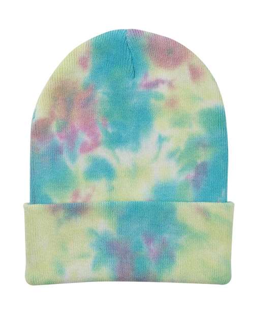 12" Tie-Dyed Cuffed Beanie | USA Decoration