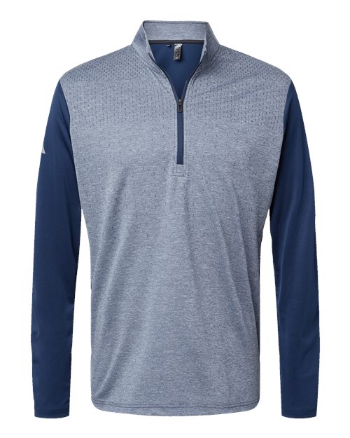 Heather Block Print Quarter-Zip Pullover | USA Decoration