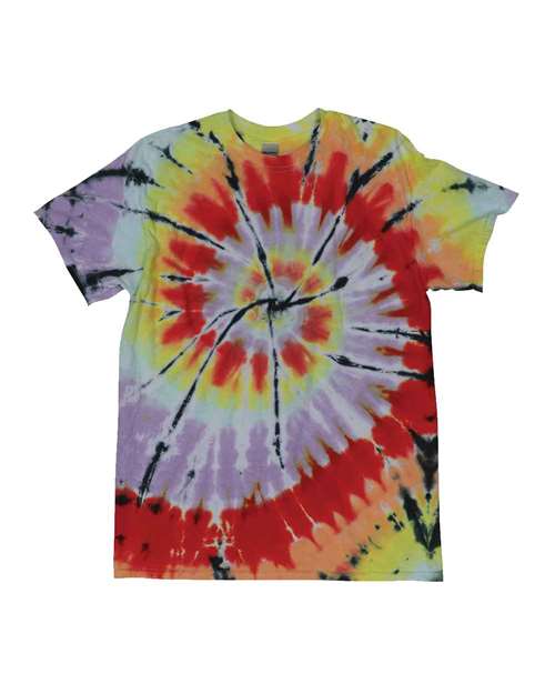Rainbow Cut-Spiral Tie-Dyed T-Shirt | USA Decoration
