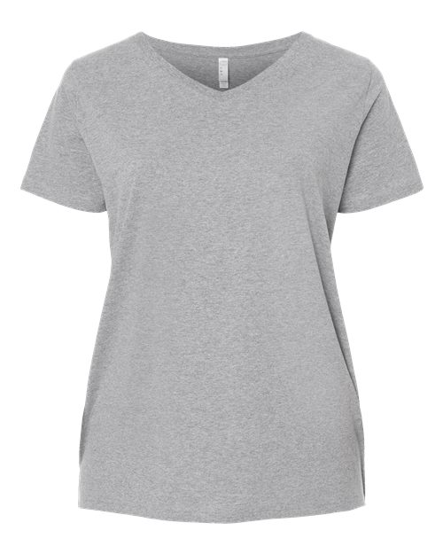 Curvy Collection Women's Fine Jersey V-Neck Tee | USA Decoration