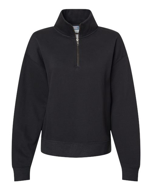 Women's Sueded Fleece Quarter-Zip Sweatshirt | USA Decoration