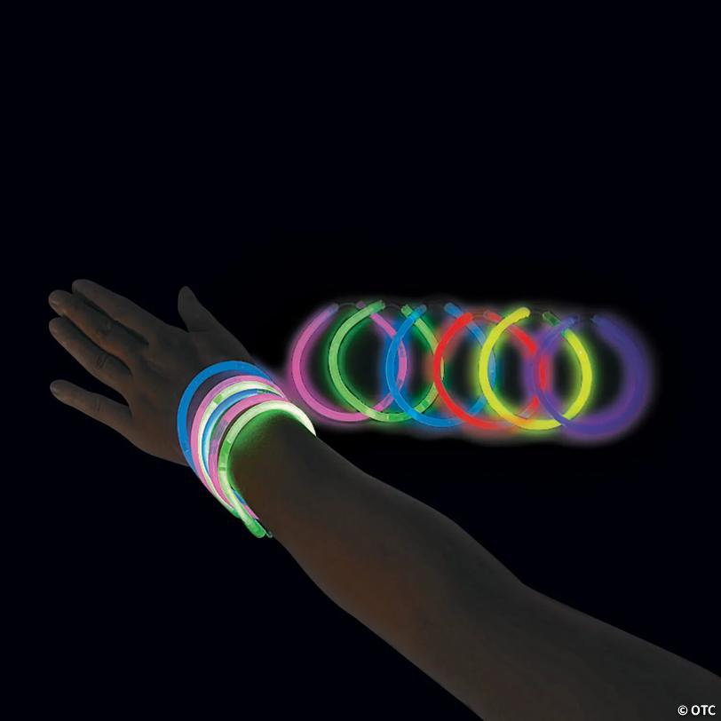 98 Pc. 8" Here’s to a Bright Future Glow Bracelets with Card for 48