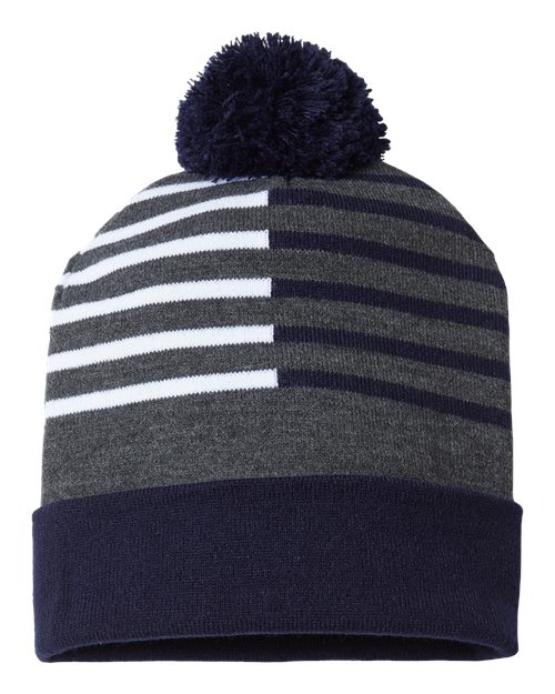 USA-Made Half Color Beanie | USA Decoration