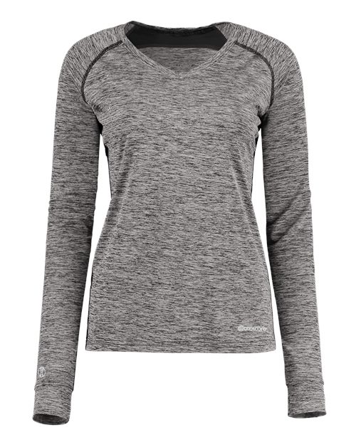 Women's Electrify CoolCore® Long Sleeve V-Neck T-Shirt | USA Decoration