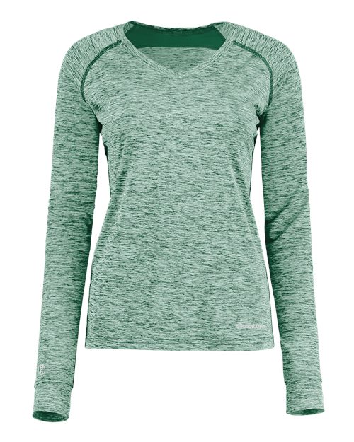 Women's Electrify CoolCore® Long Sleeve V-Neck T-Shirt | USA Decoration