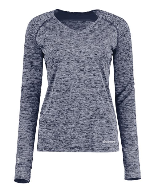 Women's Electrify CoolCore® Long Sleeve V-Neck T-Shirt | USA Decoration