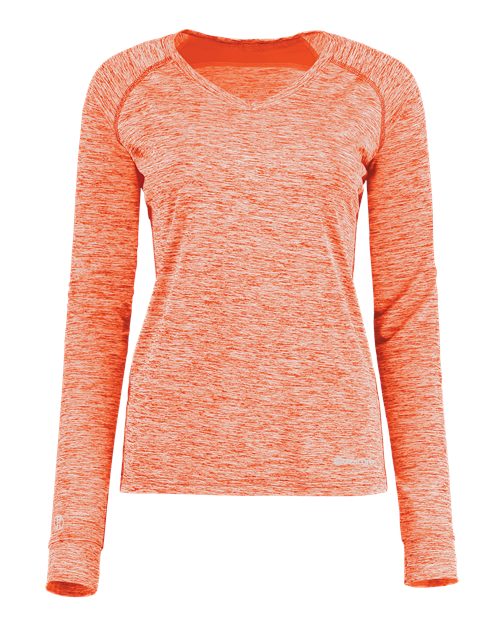 Women's Electrify CoolCore® Long Sleeve V-Neck T-Shirt | USA Decoration
