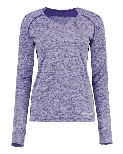 Women's Electrify CoolCore® Long Sleeve V-Neck T-Shirt | USA Decoration
