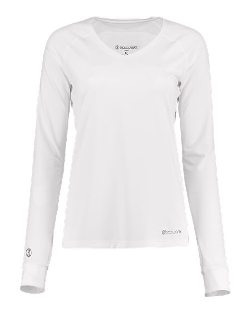 Women's Electrify CoolCore® Long Sleeve V-Neck T-Shirt | USA Decoration