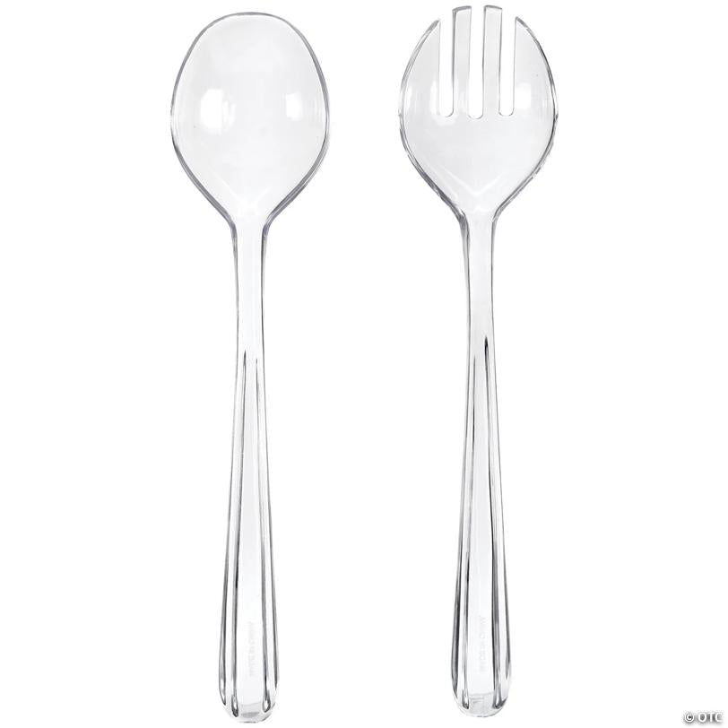 9 3/4" 2-Pc. Clear Plastic Disposable Spoon & Spork Set | USA Decoration®