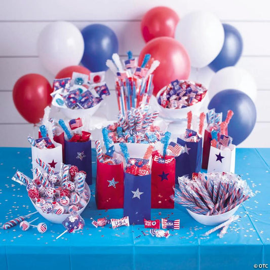 9 oz. Patriotic Fruit-Flavored Rock Candy Lollipops - 12 Pc.