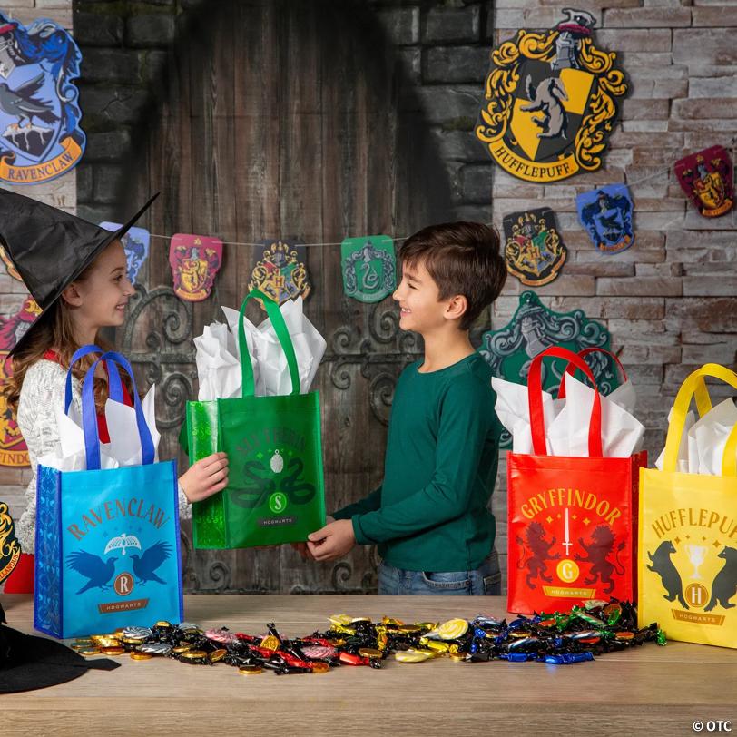 9" x 11" Medium Harry Potter™ Hogwarts Houses Shopper Tote Bags - 12 Pc.