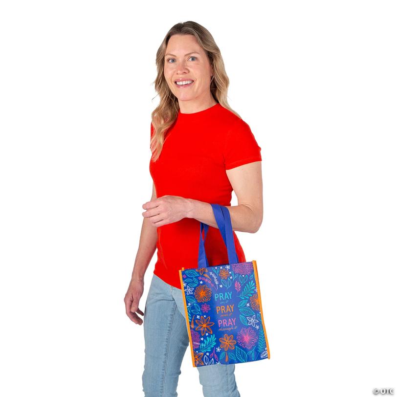 9" x 11" Medium Religious Faith-Based Laminated Shopper Tote Bags – 12 Pc.