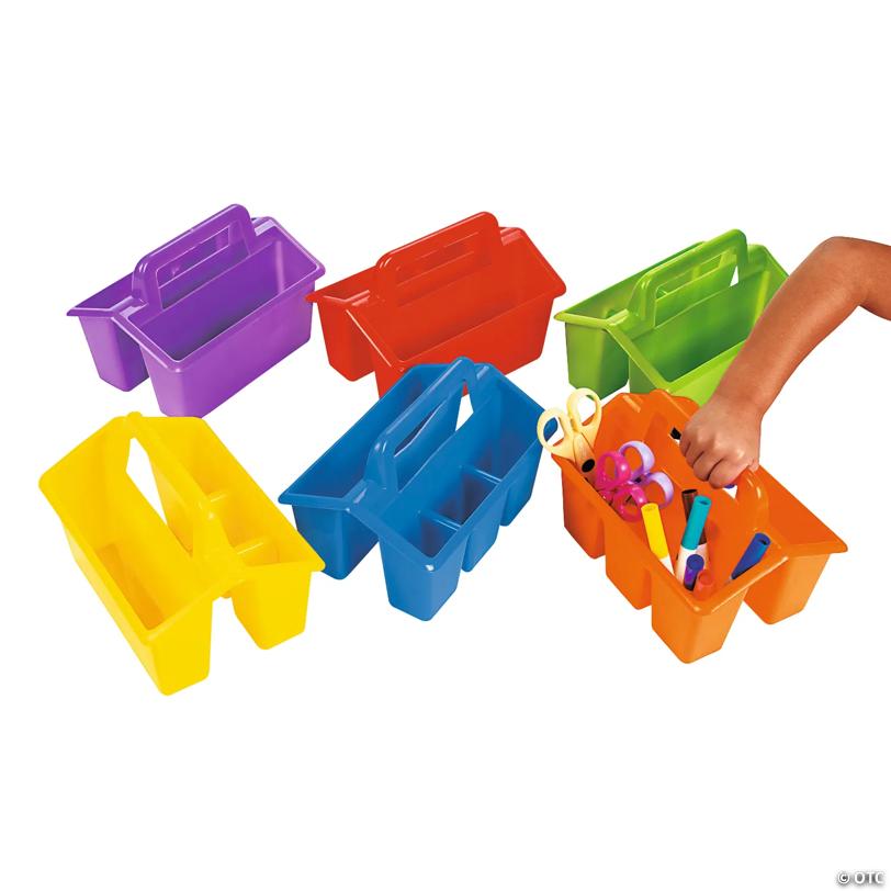 9" x 6 1/4" x 4" Compartment Classroom Storage Caddies - 6 Pc.