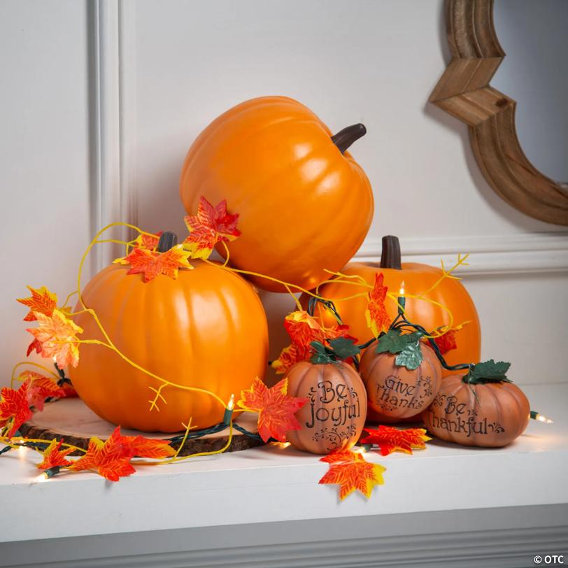 9" x 8 1/4" Orange Foam Pumpkin Halloween Decoration