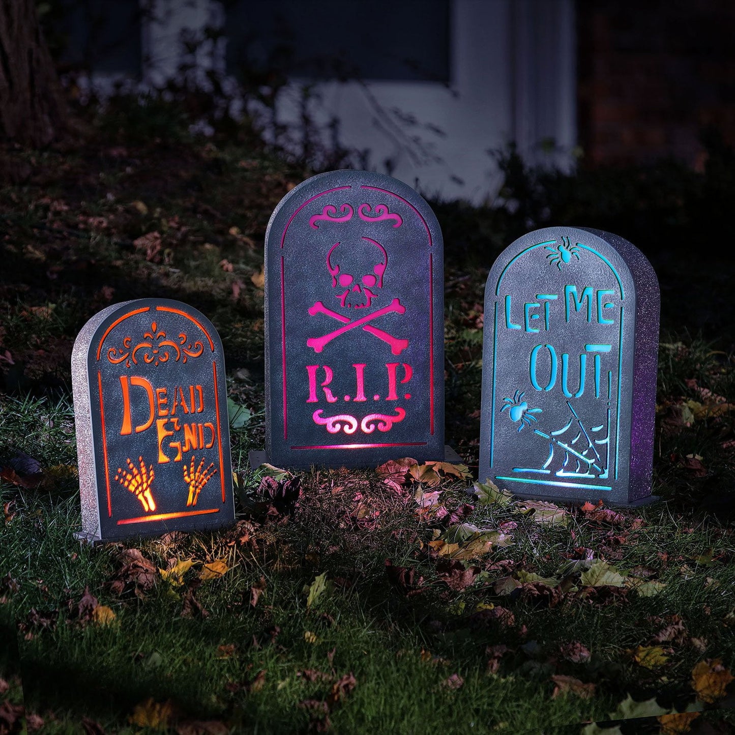 Member's Mark Pre-Lit Tombstones, Set of 3 | USA Decoration®