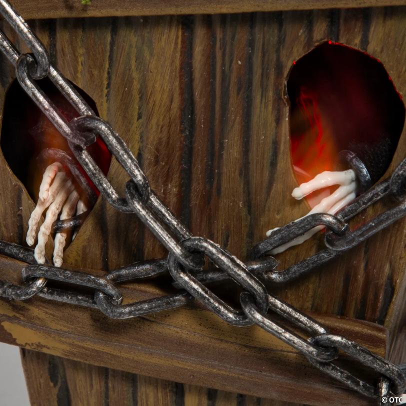 Animated Light-Up Tabletop Skeleton in Coffin Halloween Decoration