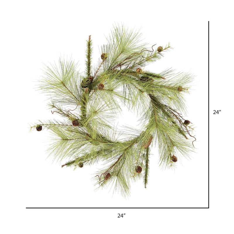 Pine Christmas Wreath displayed on a front door