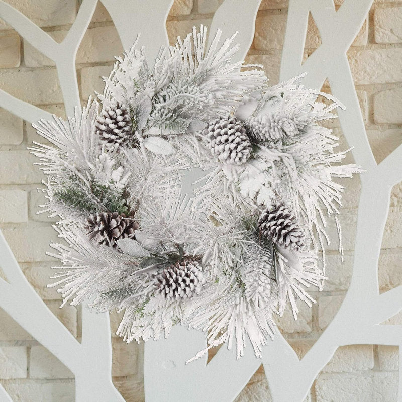 60" Pre-Lit Christmas Wreath displayed on a front door