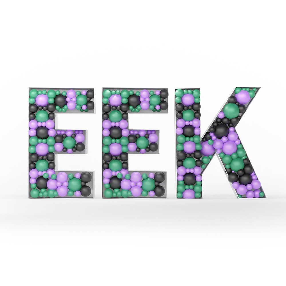 39 Inch EEK | Mosaic Frame Letter Kit | Halloween Party Decor | USA Decoration®
