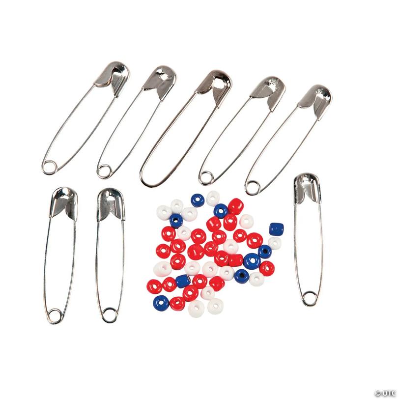 Beaded American Flag Pin Craft Kit - Makes 12