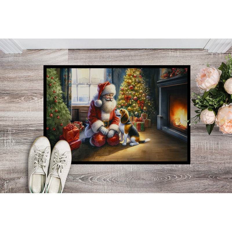 Beagle and Santa Claus Doormat