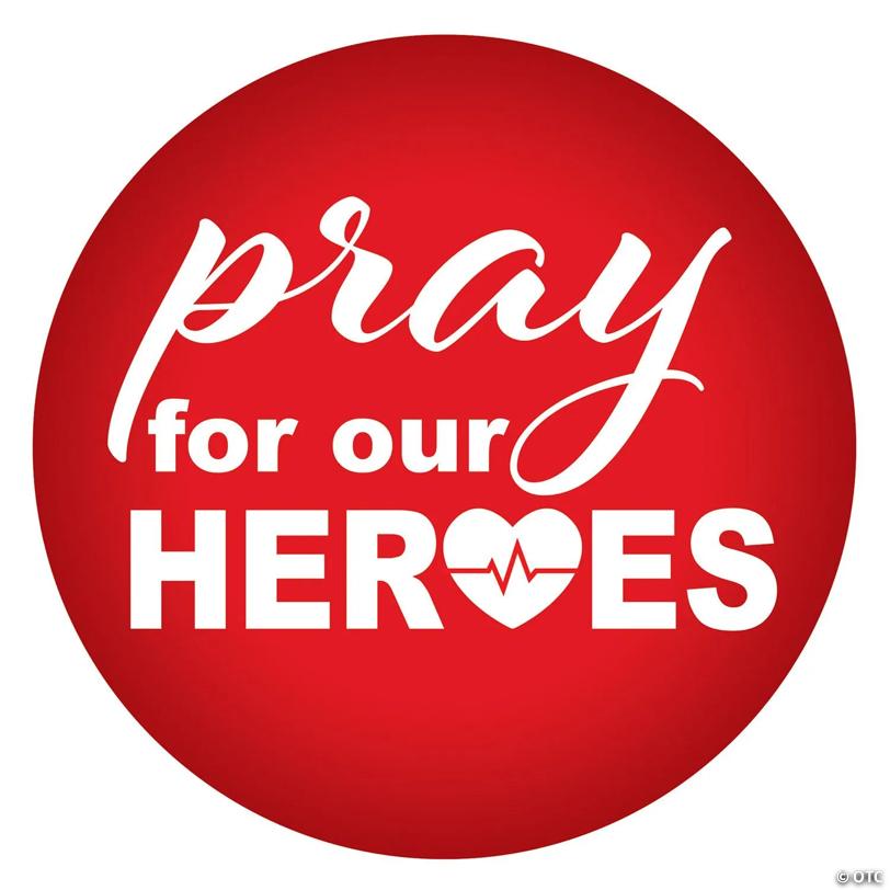 Beistle - Pray For Our Heroes Button - Red - 6 Pack