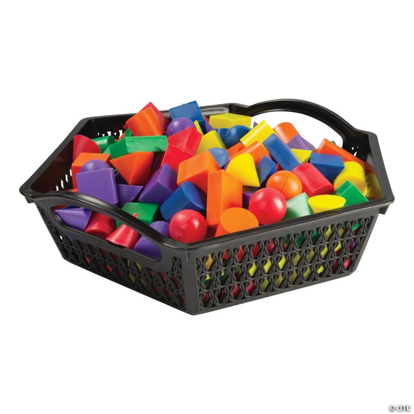Black Hexagon Woven Storage Baskets with Handles - 6 Pc.