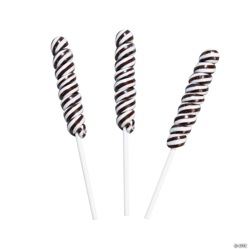 Black Mini Twisty Lollipops - 24 Pc.