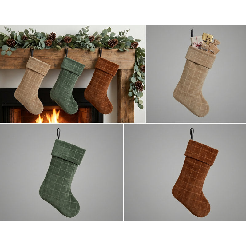 Block Fawn Christmas Stocking