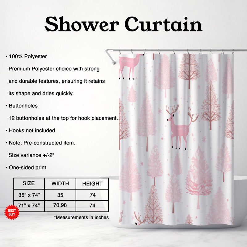 Blush Charm - Premium Shower Curtain 97