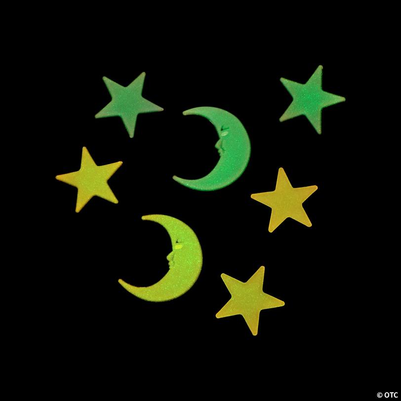 Bulk 144 Pc. Mini Glow-in-the-Dark Moons & Stars
