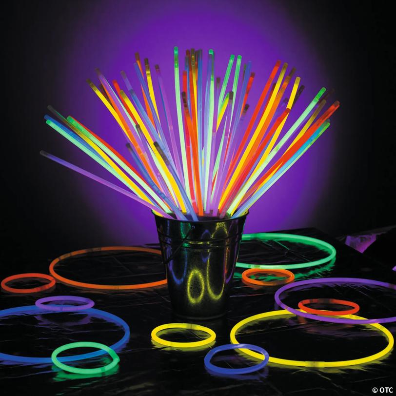 Bulk 150 Pc. Plastic Glow Stick, Bracelet & Necklace Assortment