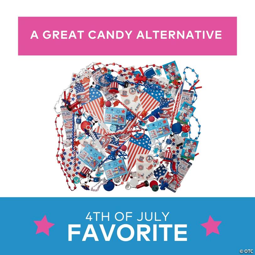 Bulk 240 Pc. Mini Red, White & Blue Patriotic Toy Assortment