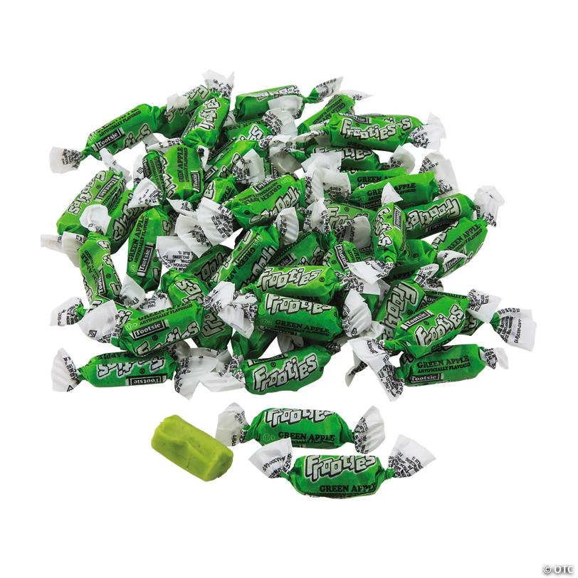 Bulk 360 Pc. Green Apple Mini Tootsie Roll Frooties Chewy Candy | USA Decoration®