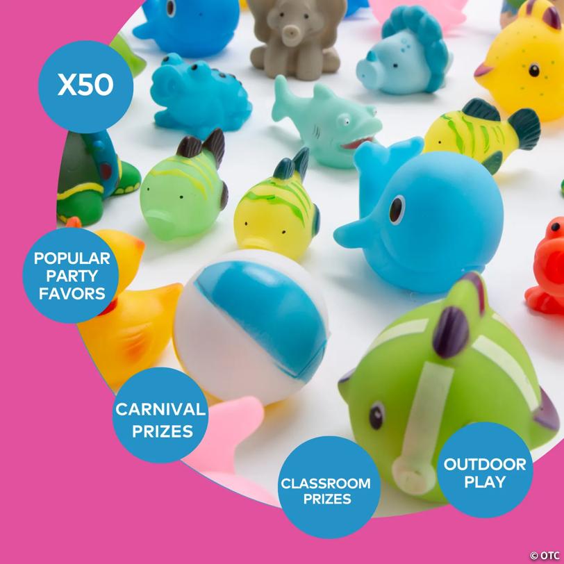 Bulk 48 Pc. Mini Everyday Fun Vinyl Squirt Toy Handout Assortment