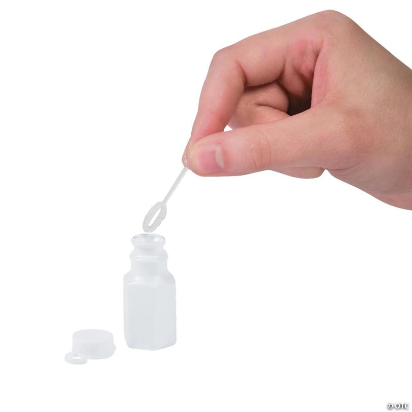 Bulk 48 Pc. Mini Hexagon White Bubble Bottles