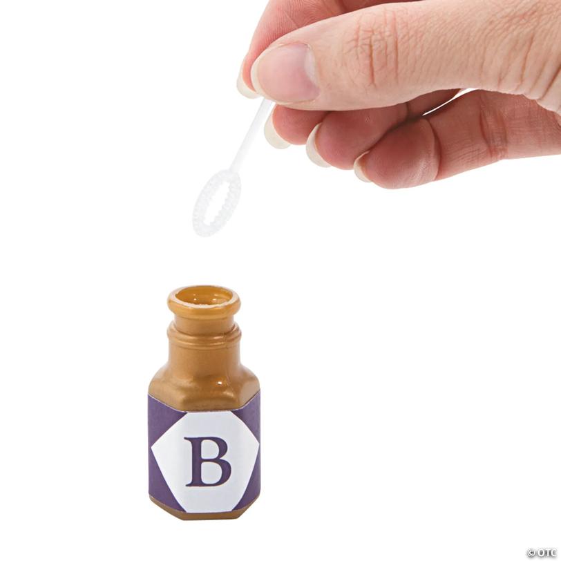 Bulk 48 Pc. Personalized Mini Monogram with Gold Bubble Bottles