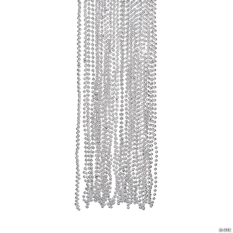 Bulk 48 Pc. Silver Metallic Bead Necklaces | USA Decoration®