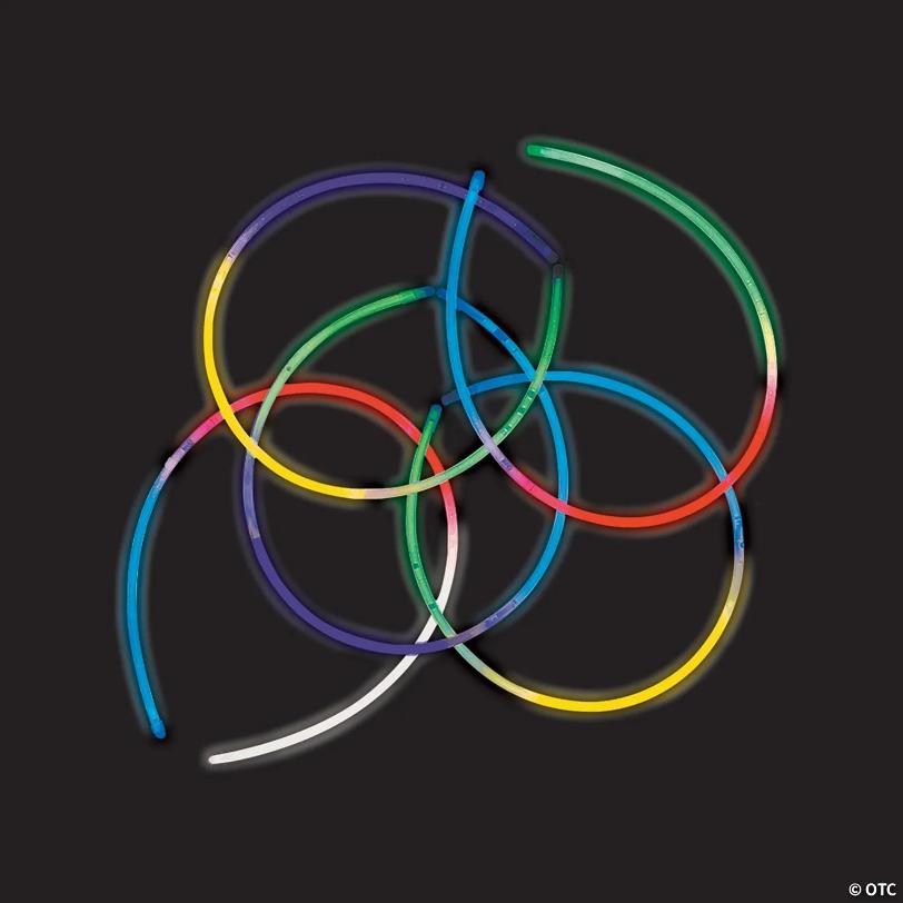 Bulk 50 Pc. Assorted Tri-Color Glow Necklaces