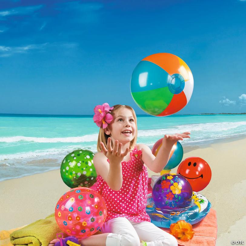 Bulk 50 Pc. Medium Inflatable 11" Multicolor Beach Ball Assortment