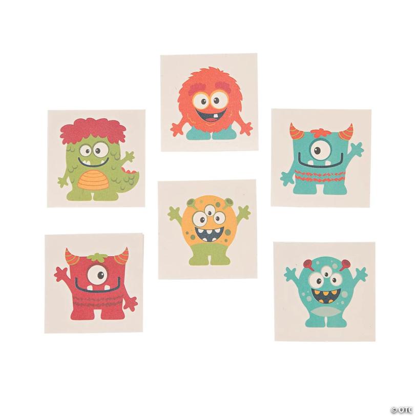 Bulk 72 Pc. Mini Monster Temporary Tattoos