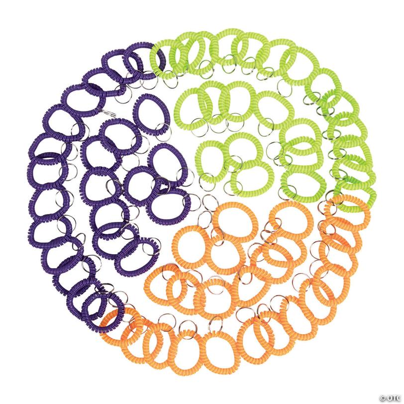 Bulk 72 Pc. Neon Coil Keychains