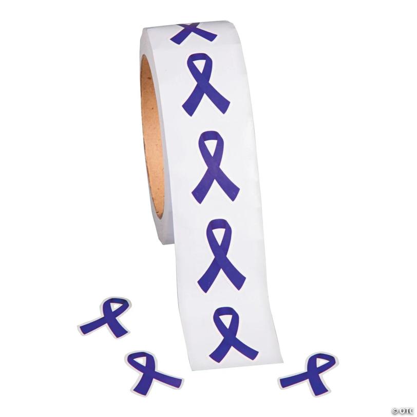 Bulk Purple Ribbon Awareness Sticker Roll- 500 Pc. | USA Decoration®
