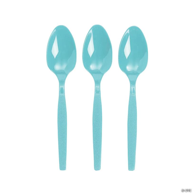 Bulk 50 Ct. Light Blue Plastic Spoons | USA Decoration®