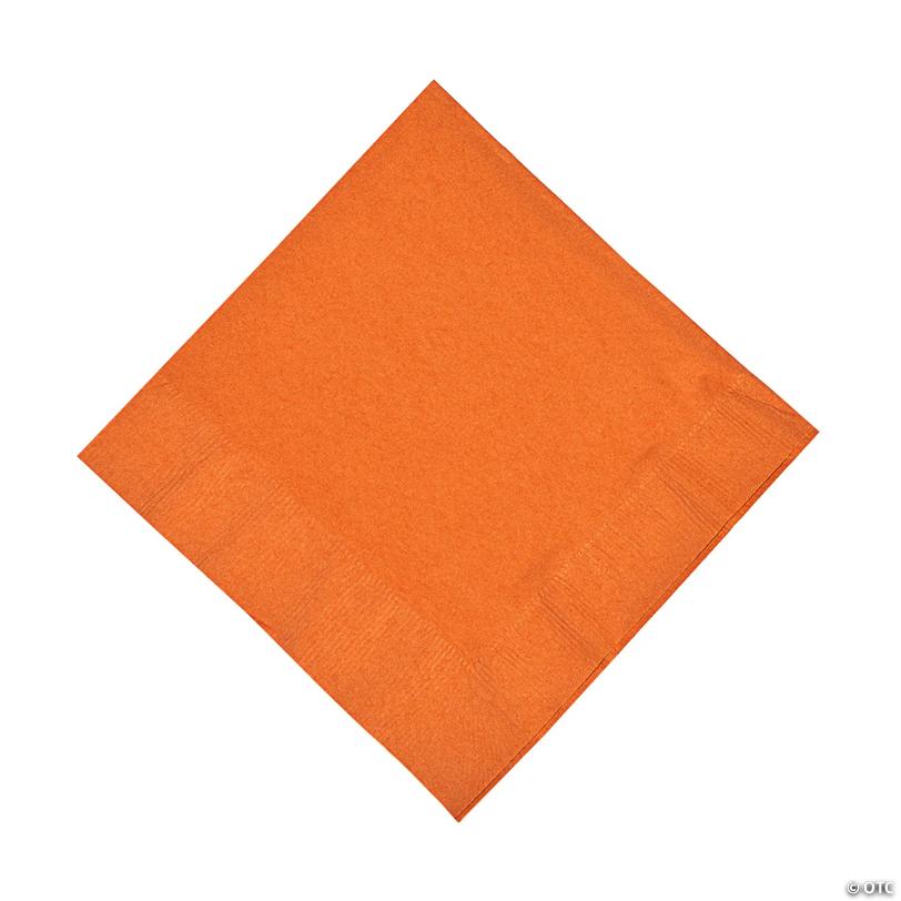 Bulk 50 Pc. Pumpkin Spice Orange Luncheon Napkins