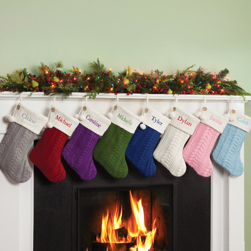 Cable Knit with Custom Name Stocking