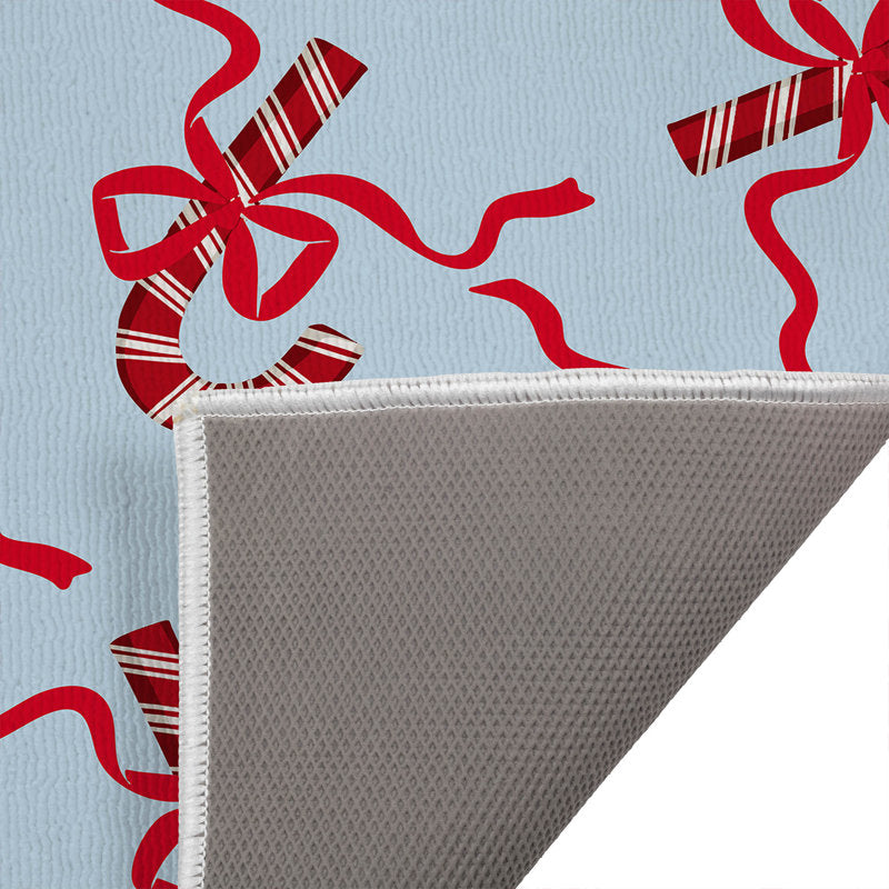 Candycanes & Bows Holiday Bath Mat